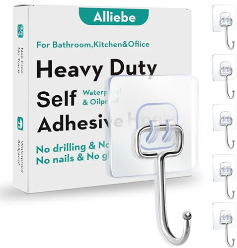 Alliebe crochet pour suspension,lot de 10,poids Max 44lb,grand crochets pour suspension lourde,crochet mural adhésif étanche,chambre à coucher,salon,cuisine, salle de bain crochets adhésifs