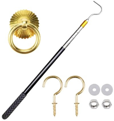 Fenteer Ladder Pull Down System Kit Loft Stairs Pull Down Household Replacement for Cord Rope Extends from 22 to 64.6 Retractable