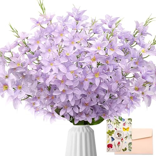 SNAIL GARDEN 2Pcs Delphinium Artificial Flowers, 26.7/68cm Long Stem Larkspur Artificial Flowers, Purple Faux Artificial Snapdragon Flowers for Tall Vase, Home Office Garden Wedding Decor