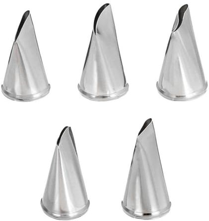GIDWRIY 5 Pezzi Beccuccio Sacca a Poche,Punte Sac a Poche,Beccucci per Pasticceria,Beccucci In Acciaio Inox,Beccucci per Decorare Torte,Cake Nozzles,Decorazione Torte Set,Beccucci Riutilizzabili