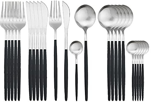 MMRTDJDR Ensemble de Couverts de Couverts de Couverts Mate de 24 pc