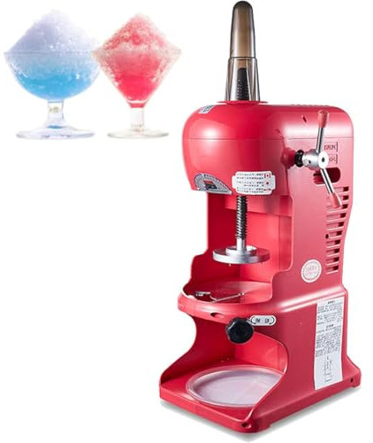 Broyeur à Glace électrique 350 W, Machine à Glace Pilée Professionnelle, 95 Kg/H, En Acier Inoxydable, Pour La Maison, Les Restaurants, Les Bars Et Les Fêtes,Red