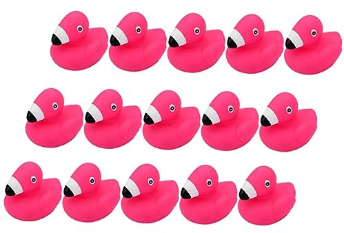Toyvian 15pcs Floating Flamingo Bath for Squeaky Cartoon Animal Water Play Vinyl Bathtub Floating for Sensory Fun and Pool Party Decorations