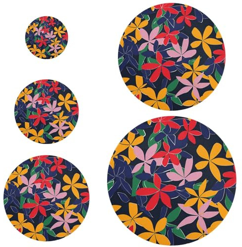 5 Pcs reusable elastic bowl covers elastic in 5 Size Food Storage Covers for Long-lasting Freshness Azalea Flower Design Red Green