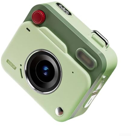 CCD pour mini appareil photo numérique rétro, 48 MP, petit porte-clés rétro, vidéo 1080p FHD, portable pour mini appareils photo numériques avec écran LCD de 4,3 cm pour enfants, filles, garçons (vert