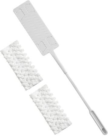 Yulokdwi Furniture Dusting Brush, Hand Duster for Under Appliance with 2 Microfiber Cloths, Hard-to-Reach Area Sweeping Tool for Baseboard Bed Cabinet Sofa Refrigerator Furniture