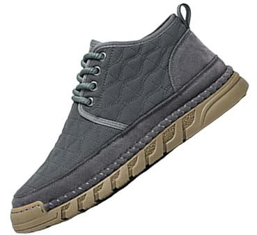 Generiska sportskor herr fleece, vinterskor herr varma, joggingbyxor med skosnören löparskor tjock sula sneakers dämpning utomhussko lätta andningsbara träningsskor, GRÅ, 42 EU