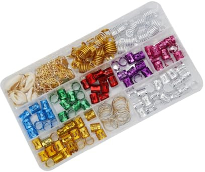 LALADEFIEE 150 piezas Accesorios para Extensiones de Cabello Anillos Decorativos para Trenzas y Dreadlocks Adornos DIY para Peinados para Bodas Fiestas y Uso Diario