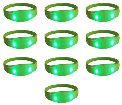 Sbshiouu 10pcs LED Illuminare Bracciali Multicolori Incandescente Silicone Wristband Voice Attivato Braccialetti Accessori Per Concerti