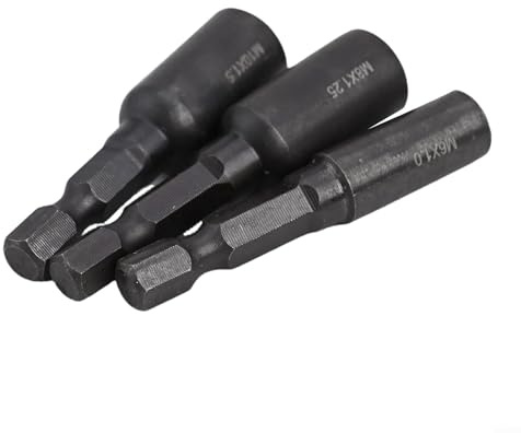 Juego de adaptadores de enchufe Cr-Mo M6 M8 M10 con vástago hexagonal de 1/4 pulgadas para tuercas de inserción y pernos de suspensión compatibles con taladros eléctricos (B)