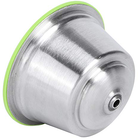 lyrlody Återanvändbar Kaffekapsel i Rostfritt Stål, Påfyllningsbar Kaffepod, återanvändbar Espressokapsel, Livsmedelsklassat Silikonlock 40 Ml med Pressat Pulverlock för kaffebryggare. (Grön)