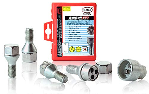Fits Dacia Sandero Models 2008 To 2024 Heyner Germany StillBull Locking Wheel Nuts M12x1.5 Set 4 Locks Alloys Antitheft Protection Bolts I3