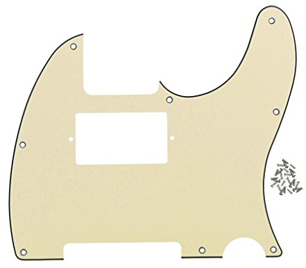FLEOR 8 Holes Humbucking TL Pickguard für American/Mexican Standard TL TE Modern Style Gitarre, inklusive Befestigungsschrauben, 3ply Cream