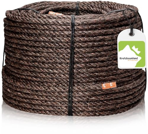 Kratzbaumland Premium-Sisalseil braun 10 mm, braunes Sisalseil für Kratzbäume (versch. Längen) (40 Meter)