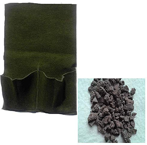 Teichbauzentrum Sankt Julian Planztasche 2er groß + Füllung Pflanzsubstrat Lava 2-8 mm /10 Kg zum bepflanzen