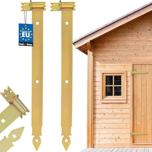 KOTARBAU® Ladenband mit Kloben Torband Türband Torscharnier Scharnier Baubeschlag Torbeschlag Türbeschlag Rostfrei Torzubehör Verzinkt Gelb 600 mm 2 St.