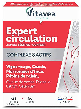 Vitavea - Expert Circulation - Complément Alimentaire - Jambes plus légères - 30 gélules - cure de 15 jours - Fabriqué en France