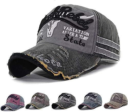AVASAGS Baseball Kappe für Männer und Frauen, Vintage Baseballmütze Basecap Baseballcap, Outdoor Freizeit Einstellbare Retro Mützen Caps Kappe (A-Schwarz)