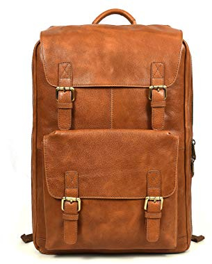 Tolredo Handcrafted Genuine Leather Chef Knife Bag Retro Backpack | 20+ Slots For Knives And Chef Tools | Hidden Back Pocket For Tablet | Sturdy Knife Bags For Chefs & Culinary Students | Light Brown