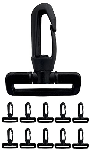 IPEA Mousquetons pivotants en plastique avec crochet pour sacs à dos et sacs - 10 pièces - Mousqueton rotatif avec boucle de sangle pour sacs, accessoires, sport, couture - Taille 40 mm - Couleur