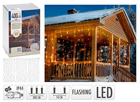 CORTINA 400 LEDS FLASH BLANCO CÁLIDO 3 x 1 m
