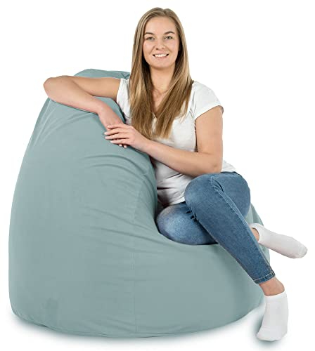Italpouf Sitzsack XXL, Riesensitzsack, Sitzkissen, Indoor, Velvet, Große, Sessel für Kinder und Erwachsene, EPS Perlen Füllung, Abnehmbarer Bezug, Waschmaschinenreinigung, Minze