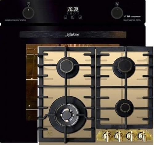 Kaiser Kit cuisinière à gaz EH 6367 + KCG 6335 ElfEm, four électrique, autonome, four encastrable, émail Easy Clean, système intelligent + gaz naturel/propane/90 cm, cuisinière encastrable