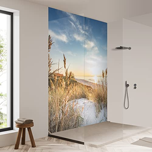 yourplate Duschrückwände mit individueller Größe (1 Rückwand – Premium Matt – mar101) – Duschrückwand Alu mit Feuchtigkeitsschutz – Rückwand Dusche zur einfachen Montage