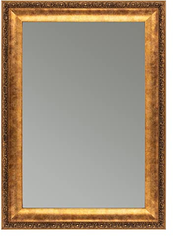 CLAMARO 'FRANZ' Antik Wandspiegel 80x160 cm mit Rahmen | Bronze Antik | Shabby Chic Vintage Barock Spiegel mit Holzrahmen | Barockspiegel inkl. Metall Aufhänger und Montagematerial