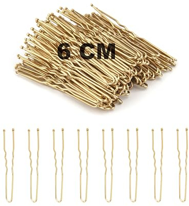 DTXLX U-Form Haarnadel 6cm Gold | Haarklammern 100 Stück, Bobby Pins für dickes Haar, Haarschmuck für Frauen, Haarnadeln für Frauen mit Aufbewahrungsbox