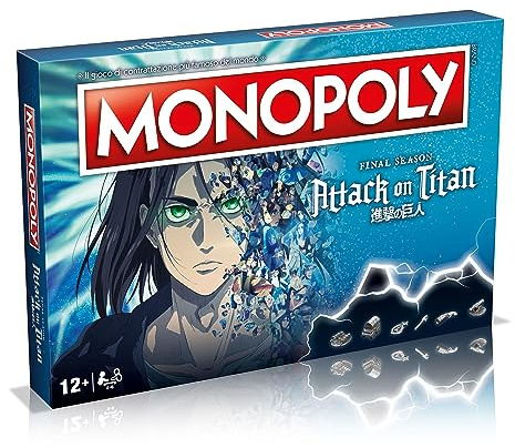 Winning Moves Monopoly Attack on Titan – Brettspiel für Erwachsene und Kinder ab 12 Jahren, für 2 bis 6 Spieler