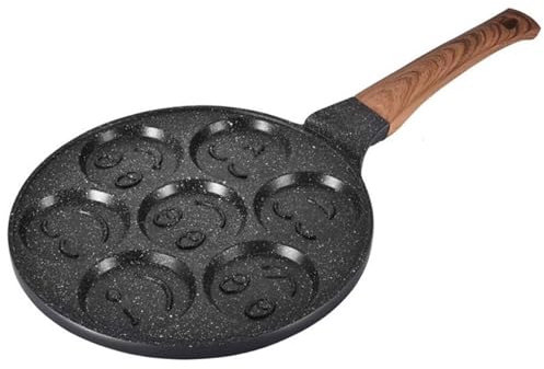 ZPRMMN Pancake Pan Nonstick Griddle Pancake Maker Mini Pancake and 7 Cartoon Face Cups Pan Breakfast Crepe for Kids