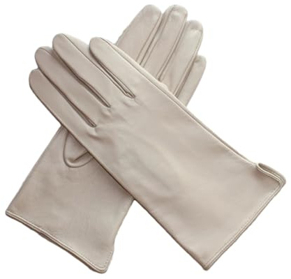 Lederhandschuhe für Damen, Schaffell, Touchscreen, ungefüttert, dünn, einfarbig, Reit- und Fahrhandschuhe