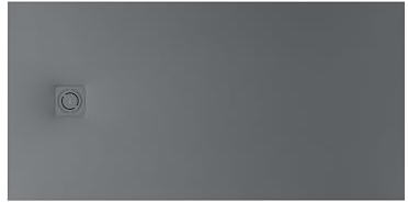 Roca APA0164032001200 - Plato de ducha extraplano de STONEX® TERRAN, medidas 160 x 80 x 3,2 cm, color pizarra textura grava