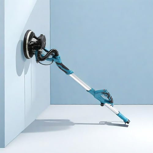 Eastnmythet Ponceuse Murale télescopique, Ponceuse pour cloisons sèches à Long Manche, Ponceuse de Plafond, Ponceuse Murale intérieure et extérieure, Disque de ponçage de 23 cm,Drywall Sander
