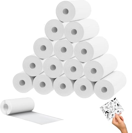 DBALL 16 Rollen Thermopapier Kinderkamera 57mm Thermopapier Rollen für Kinder Sofortbildkameras Klare Farbentwicklung Thermorollen Nachfülldruckpapier für Fotodrucker