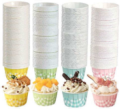 200PCS Cupcake Cases, Muffin Cases for Baking, Disposable Greaseproof Cupcake Baking Cups for Birthday Wedding Party