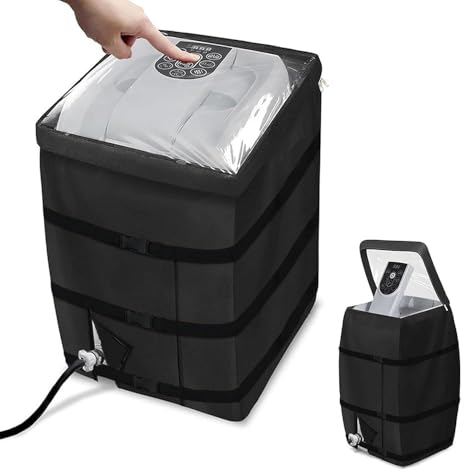 Domigard Warmwasserbereiter Pumpenabdeckung, Whirlpool-Heizungspumpenabdeckung mit Reißverschluss-Öffnung und transparentem PVC-Top-Fenster für mehrere Whirlpool-Pumpen (schwarz)