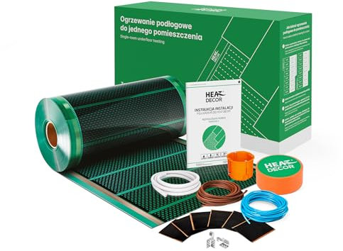 Heat Decor | Film chauffant infrarouge | Chauffage par le sol | Modèle HD-G | Puissance 80 W/m² | Largeur 50 cm | Kit à monter soi-même | Surface 12m²