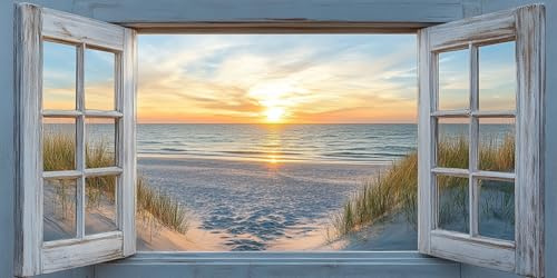 5D Diamond Painting Erwachsene, Strand Diamant Painting Bilder Sonnenuntergang Diamond Painting Groß XXL 60x120cm, Full Drill Cross Stickerei Malerei Kits für Fzimmer Wand Dekoration Geschenke -5395