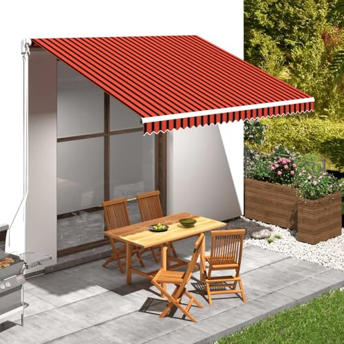 ShGaxin Toldo de Lona, Toldos Exterior, Toldo De Terraza- La Entrega no Incluye la Estructura- Naranja y marrón 400x300 cm