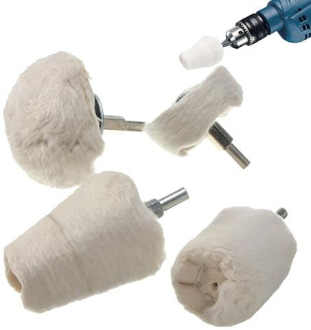 Disco de Pulir para Taladro, Rueda de Pulir para Taladrar, Pulir la Almohadilla de la Rueda, Rueda de Pulido Kit, Adecuado para Metal, Joyería, Acero Inoxidable, Aluminio, 4 Piezas