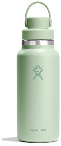 Hydro Flask Wasserflasche, isolierter Edelstahl, breiter Trinkdeckel, auslaufsicher, 900 ml, Aloe-Grün