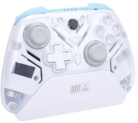 Bewinner Controller di Gioco Wireless da 2,4 G, Grilletto e Joystick Effect Hall, Luci RGB e Turbo, Controller dei Videogiochi per PC per per Android (WHITE)