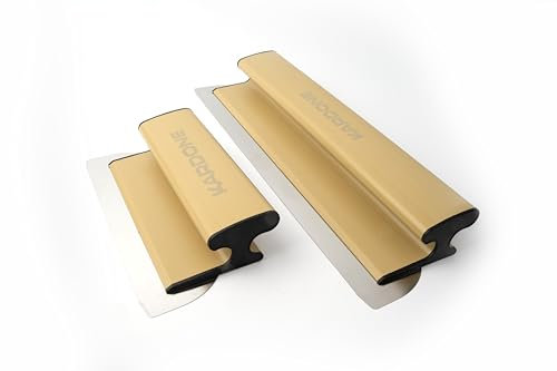 Kardone Lisseuse Enduit PACK DUO 25cm et 45cm Spatule de lissage Mur et plafond, Couteau à Enduire Professionnel, Parfait Liss, Finition Lisse Garantie avec lame inox de rechange