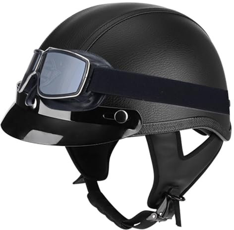 Retro Moto Caschi Mezzo Aperto Casco Demi Jet Vintage Motorcycle Casco Certificazione DOTECE Materiale ABS Fodera Traspirante Caschi Scodella Cromwell 4,M:57-58CM