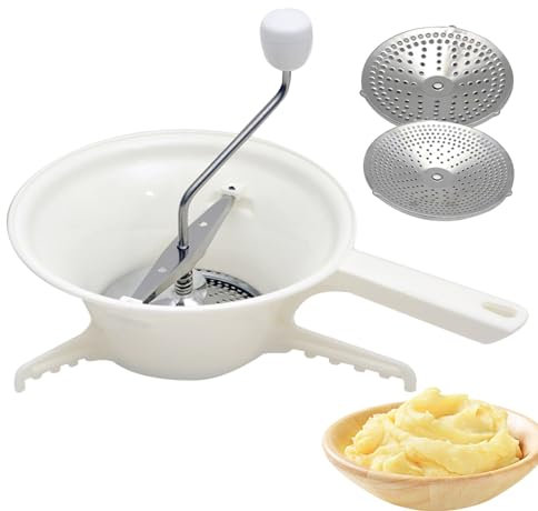 Moulin à nourriture pour la mise en conserve avec 3 disques de broyage en plastique Grintionnelles manuelles manuelles à la main moulin la rouille pour sauce tomate, compote de pommes, fromage.