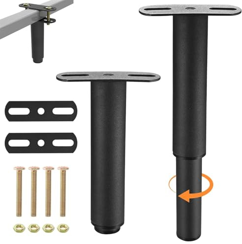 Piedini per Letto, 2 Pezzi Piedini Regolabili per Mobili, Piedi per Rete a Doghe, Supporti Metallici in Forma T per Mobili, Piede per Supporto A Doghe, Piedini Regolabili per Mobili, Divano, Letto, Ar