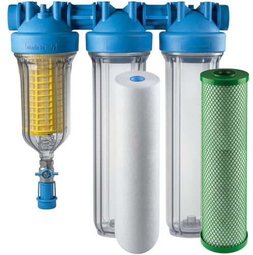 Purway® Hydra Big Trio Scalemaster Filtre anti-calcaire 1 20 | Le filtre à eau potable filtre les sédiments grossiers et fins, réduit les dépôts de calcaire, prolonge la durée de vie des