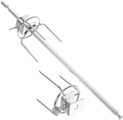 Toddmomy Fourchettes Rotatives en Acier Inoxydable pour Gril et Four, Accessoire Cuisson Poulet Rôti, Brochettes de Cuisson 28 Cm, Résistantes Hautes Températures, Démontables et Faciles
